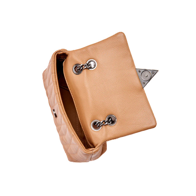 Vicolo-Borsa Belleville small genuine leather - cammello