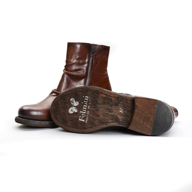 Felmini-Low side zip boot - cigar