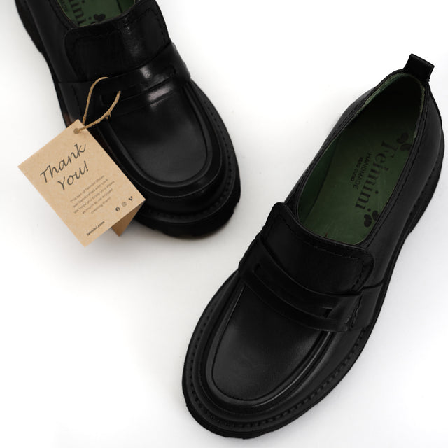 Felmini-Leather Moccasin - Black