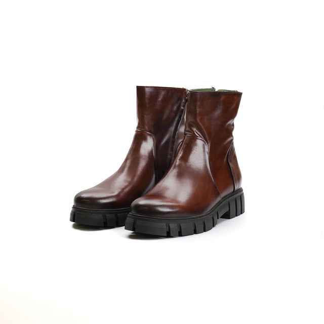 Femini-Leather ankle boot - cigar