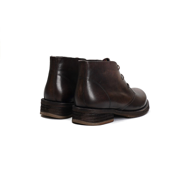 Felmini-Leather ankle boot with laces - dark brown