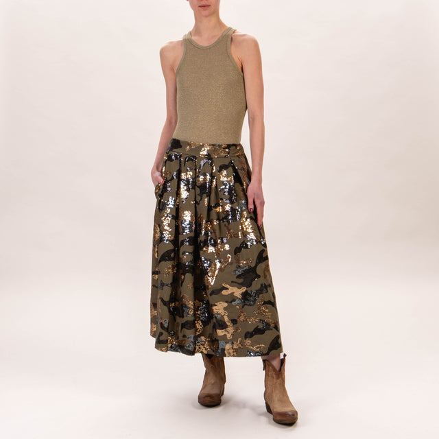 Tensione in-Gonna camouflage paillettes - militare