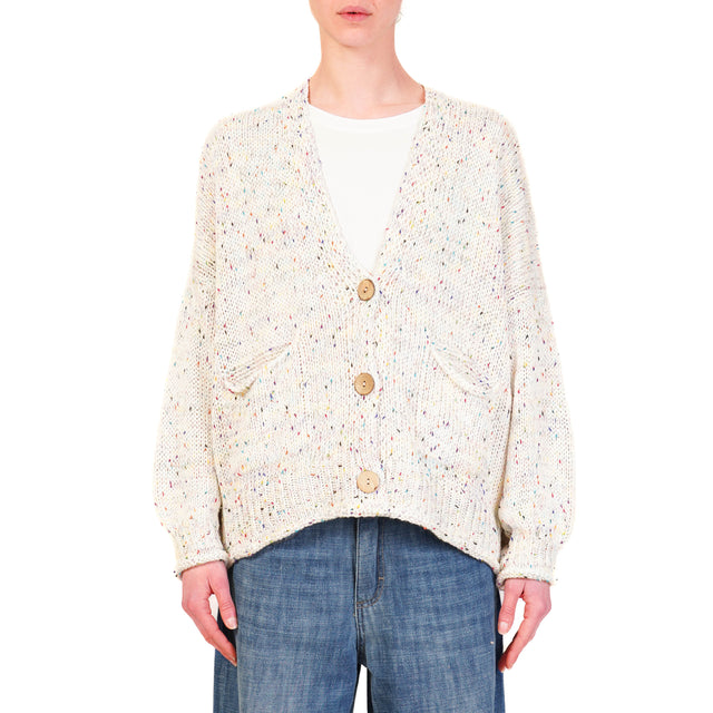 Haveone-Cardigan multicolor - panna