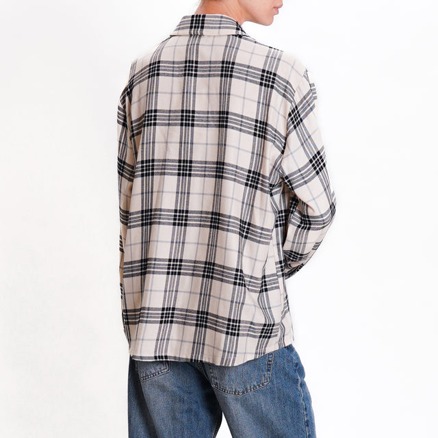 Haveone-Camicia tartan - sand/nero