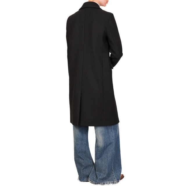 Haveone-Cappotto dritto 2 bottoni - nero