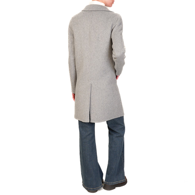 Haveone-Cappotto hand made 2 bottoni misto lana - grigio chiaro