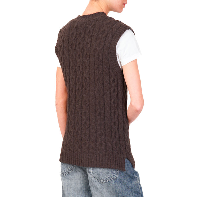 Haveone-Gilet trecce - moro