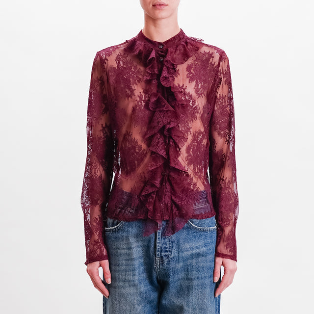 Haveone-Lace Ruffle Blouse - India