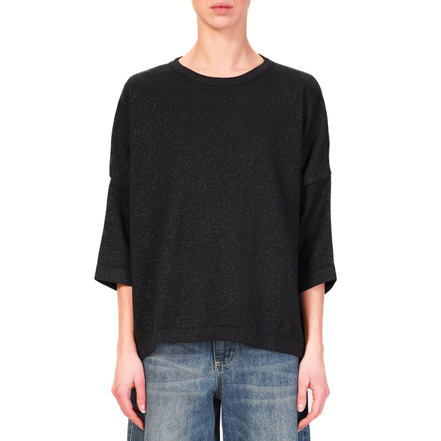 Haveone-Maglia scatola con lurex - nero