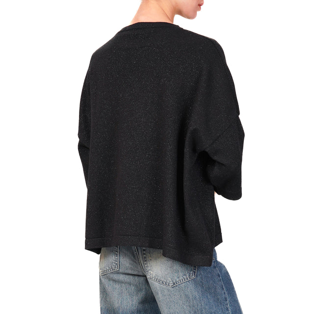 Haveone-Maglia scatola con lurex - nero