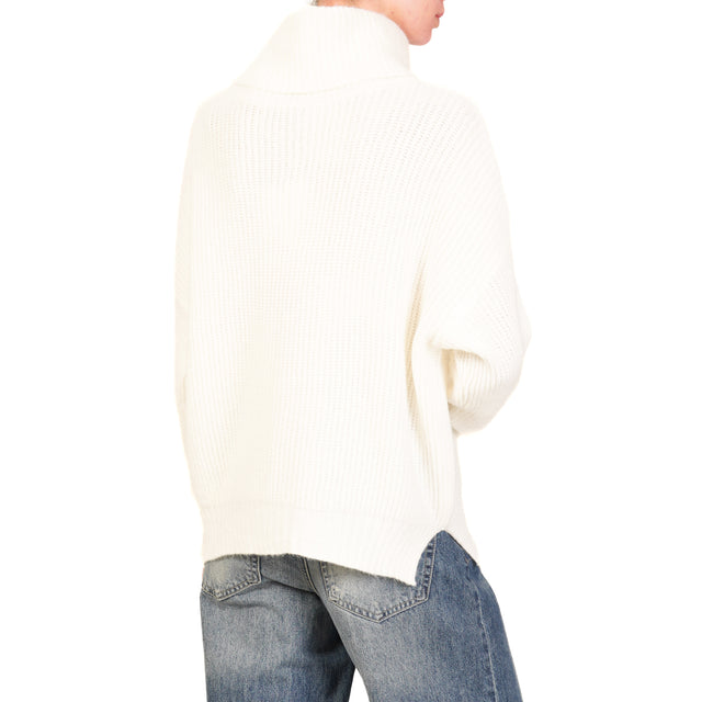 Haveone-Ribbed Turtleneck Sweater - Butter