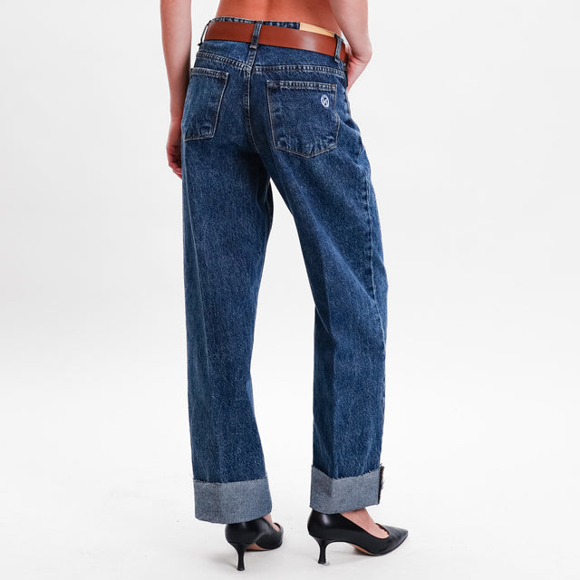 Haveone-Jeans MANDY straight with turn-up - denim