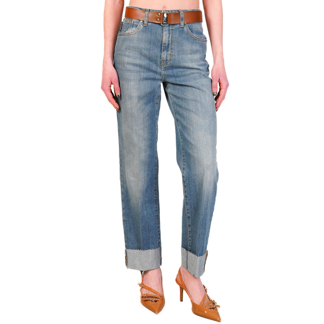 Haveone-Jeans MANDY dritto con risvolto - denim