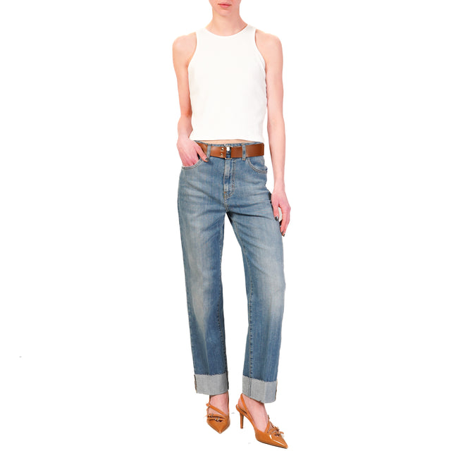 Haveone-Jeans MANDY dritto con risvolto - denim