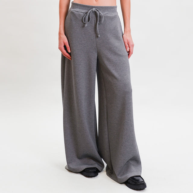 Haveone-Neoprene Stretch Drawstring Pants - Grey