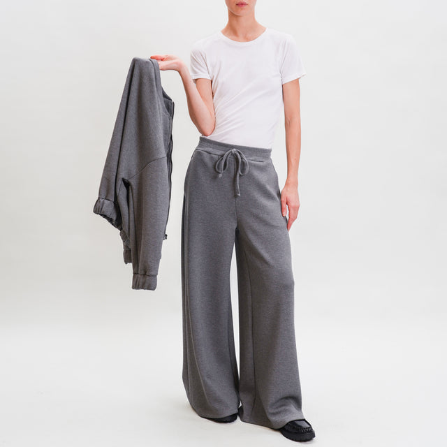 Haveone-Neoprene Stretch Drawstring Pants - Grey