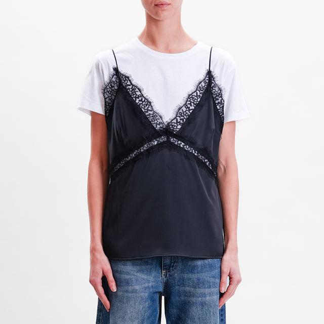 Haveone-T-shirt + top - black/white