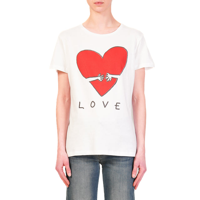 Haveone-T-shirt "LOVE" - bianco/rosso