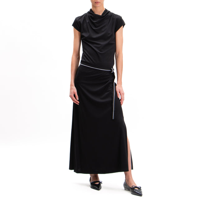 Imperial-Stretch Sleeveless Dress - Black