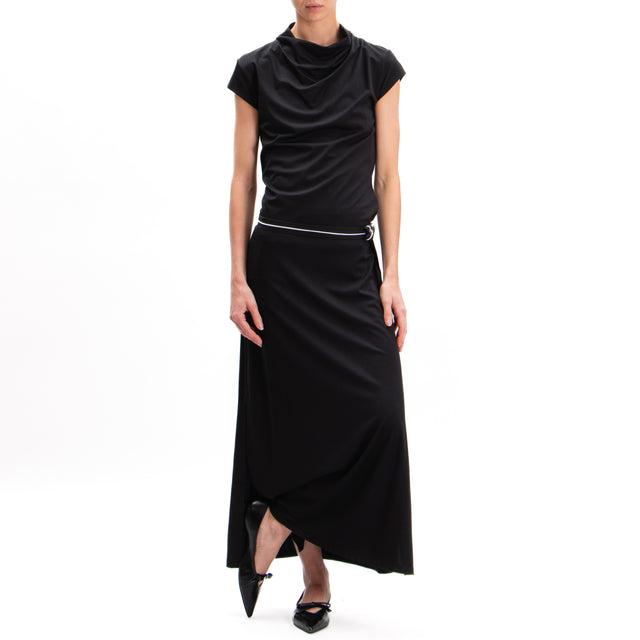 Imperial-Stretch Sleeveless Dress - Black