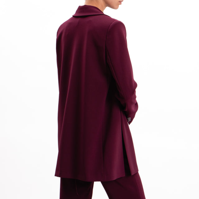 Imperial-Jacket crepe shoulder straps side slits - wine