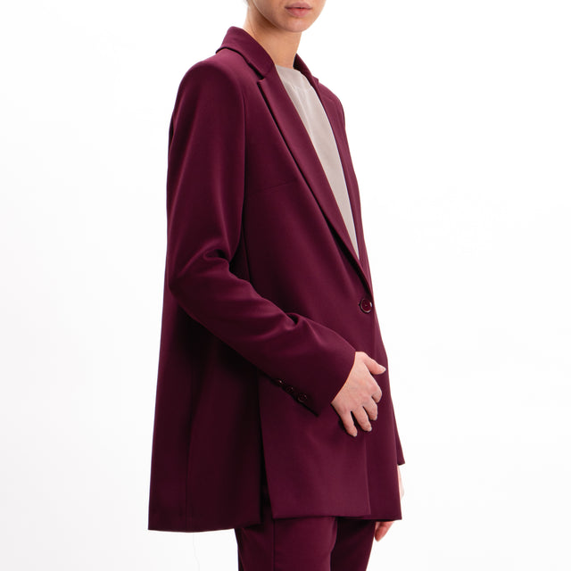 Imperial-Jacket crepe shoulder straps side slits - wine