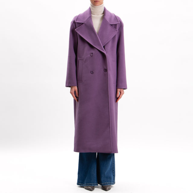 Imperial-Double-breasted coat - mauve