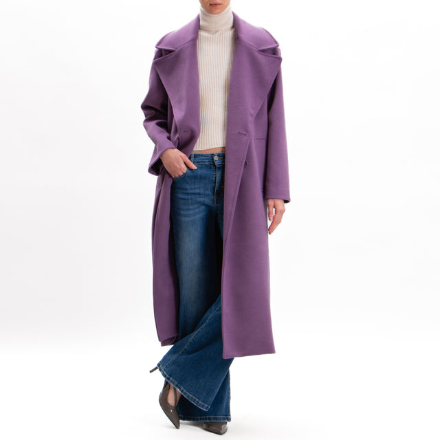 Imperial-Double-breasted coat - mauve