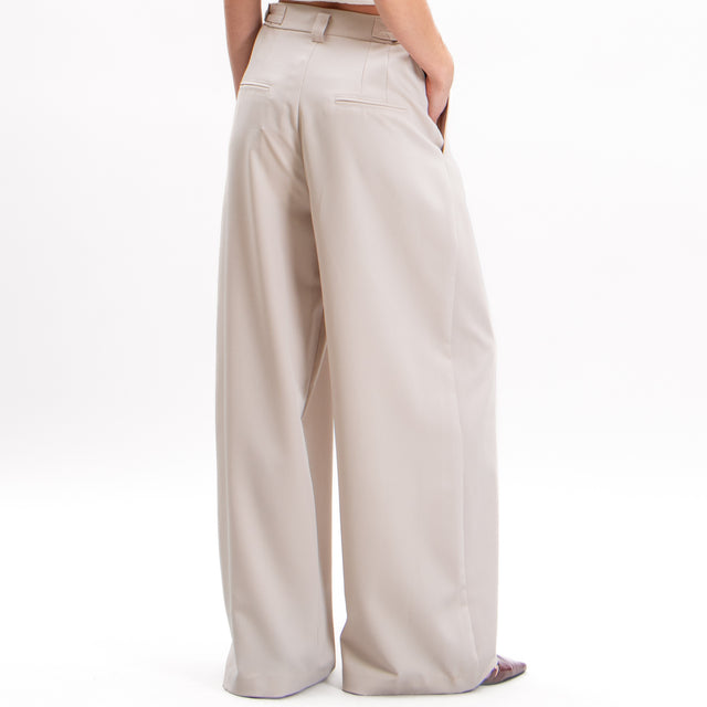 Imperial-Palazzo trousers with pleats - mastic