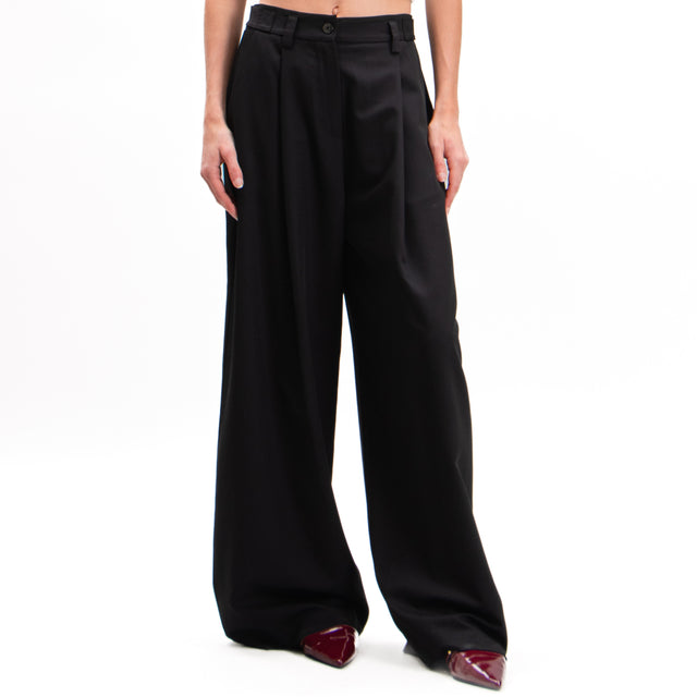 Imperial-Palazzo trousers with pleats - black