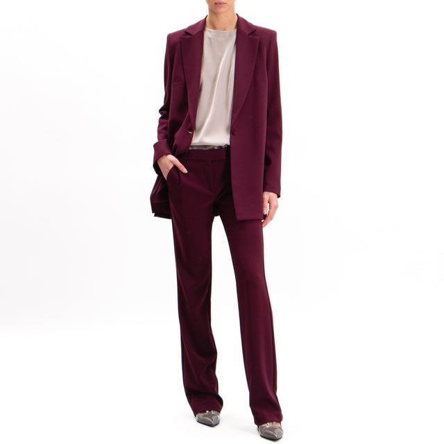 Imperial-Stretch crepe trousers - wine