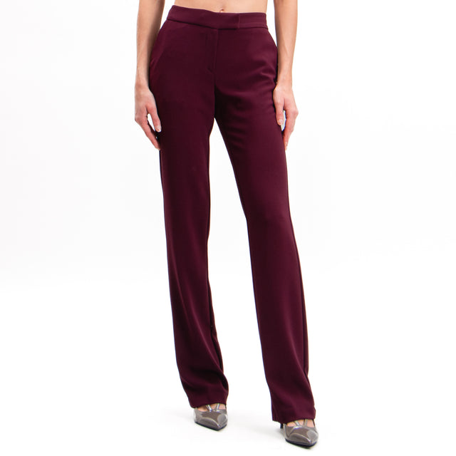 Imperial-Stretch crepe trousers - wine