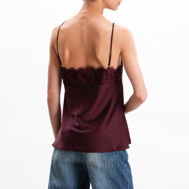 Imperial-Top satin with lace - wine