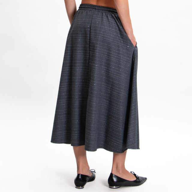 Imperial-Prince of Wales Skirt with Drawstring - Charcoal/Black