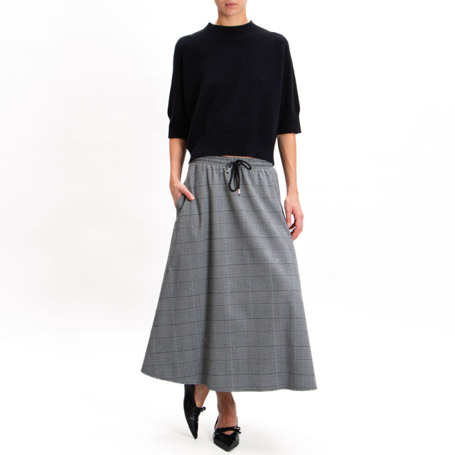 Imperial-Prince of Wales Skirt with Drawstring - Grey/Black