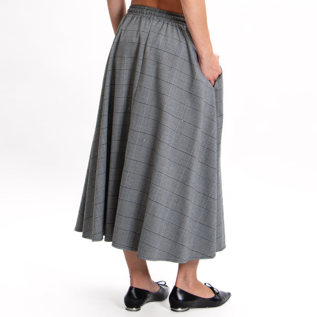 Imperial-Prince of Wales Skirt with Drawstring - Grey/Black