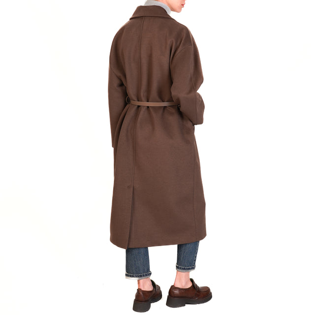 Imperial-Cappotto doppiopetto con cintura - brown