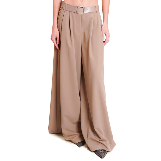 Imperial-Palazzo trousers with pleats - camel