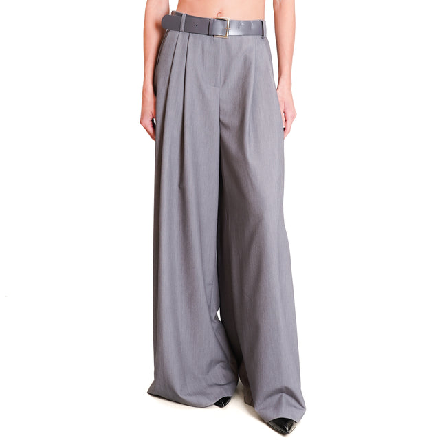 Imperial-Palazzo trousers with pleats - grey