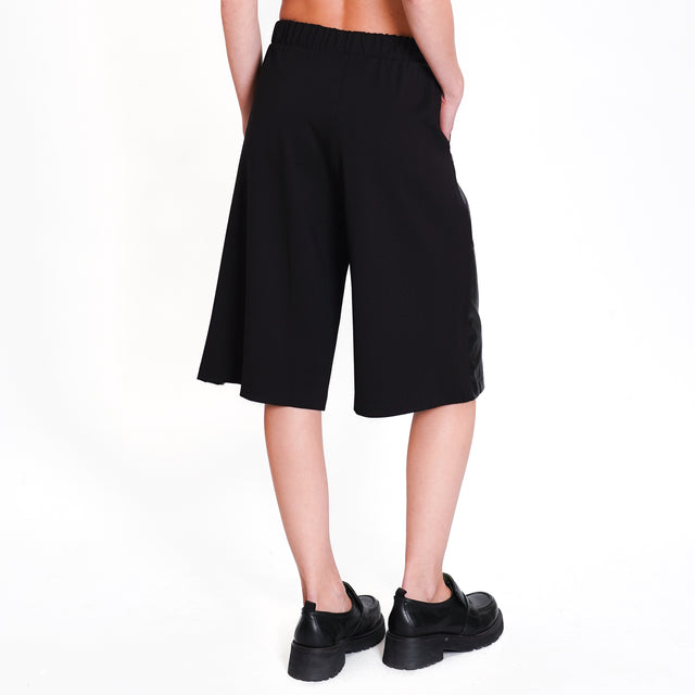 Imperial-Bermuda double fabric elastic waist - black