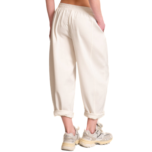 Imperial-Pantalone punto milano elastico in vita - latte