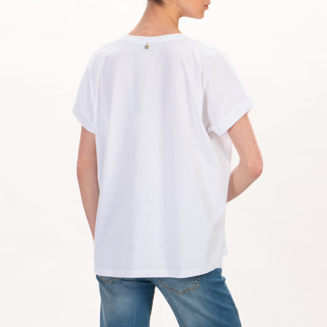 Souvenir-T-shirt SNOOPY ricamato - Bianco