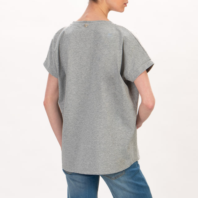 Souvenir-T-shirt SNOOPY ricamato - grigio