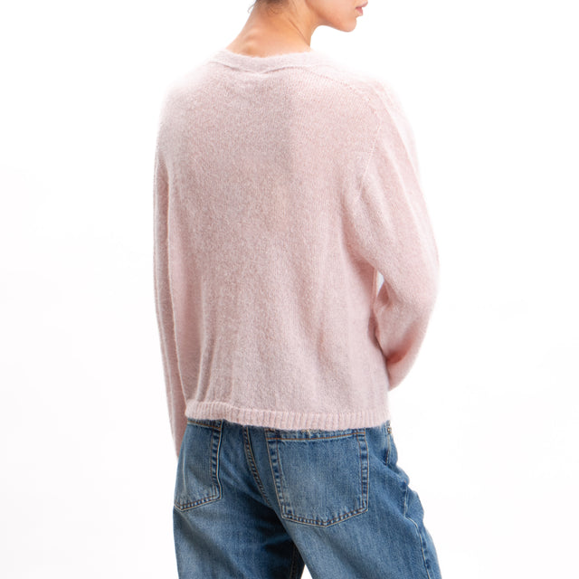 Kontatto-Cardigan misto alpaca - rosa