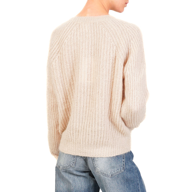 Kontatto-Maglia mohair girocollo - beige