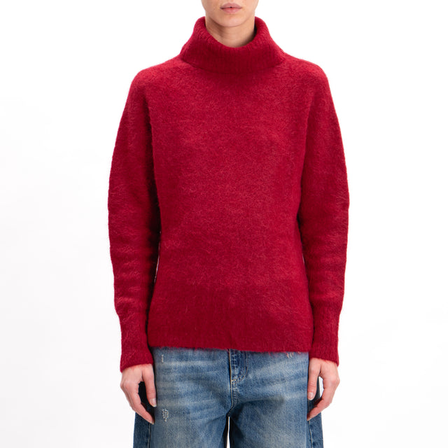 Kontatto-Alpaca Blend Turtleneck Sweater - Ruby