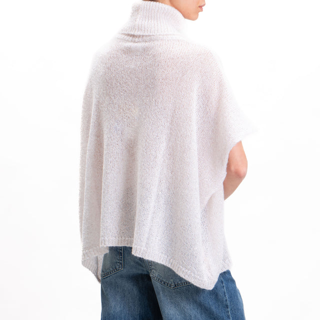 Kontatto-Maglia collo alto mohair con paillettes - ecru'