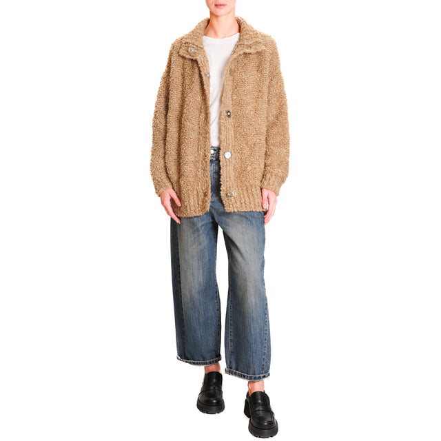 Kontatto-Bomber mohair teddy - camel