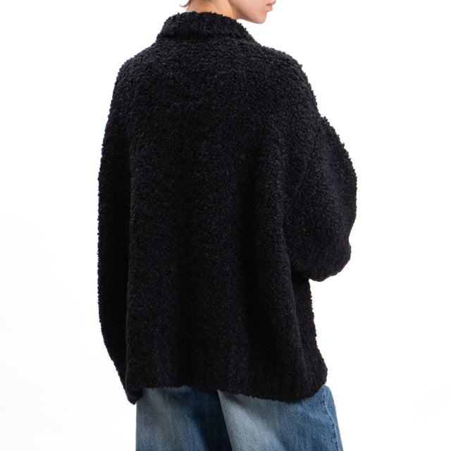 Kontatto-Bomber mohair teddy - black