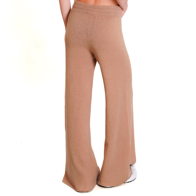 Kontatto-QS Drawstring Knitted Trousers - Caramel